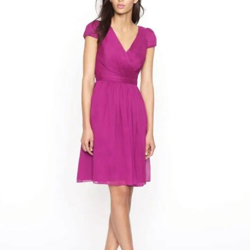 NWT J Crew Silk Chiffon Mirabelle Dress, strawberry red, size 4 - Picture 15 of 15